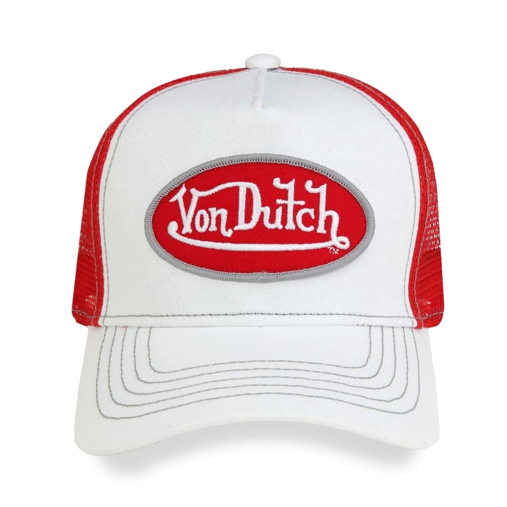VON DUTCH White & Red Trucker
